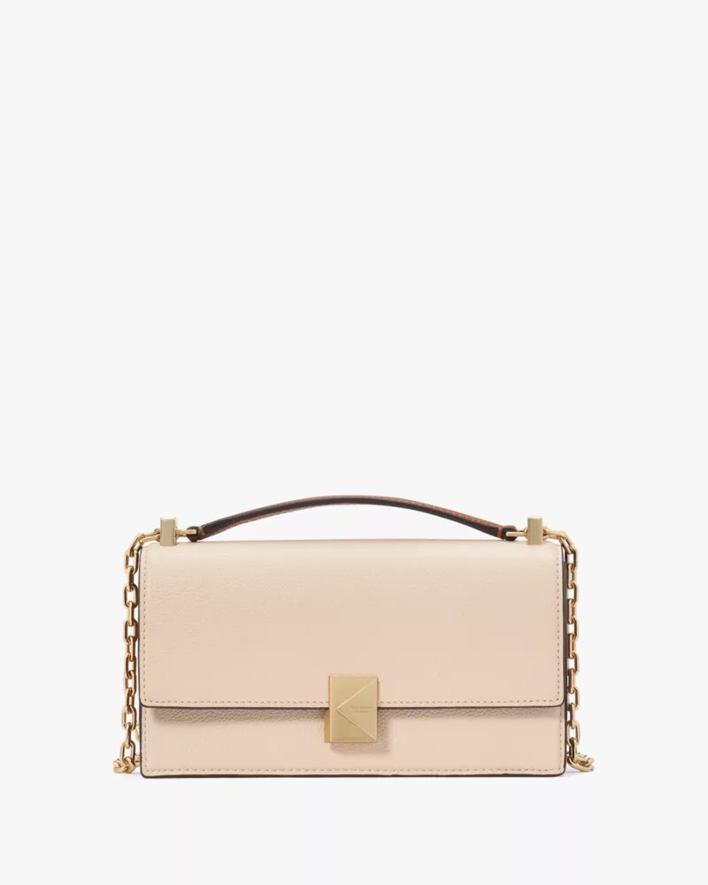 deco colorblocked mini flap chain crossbody milk glass multi