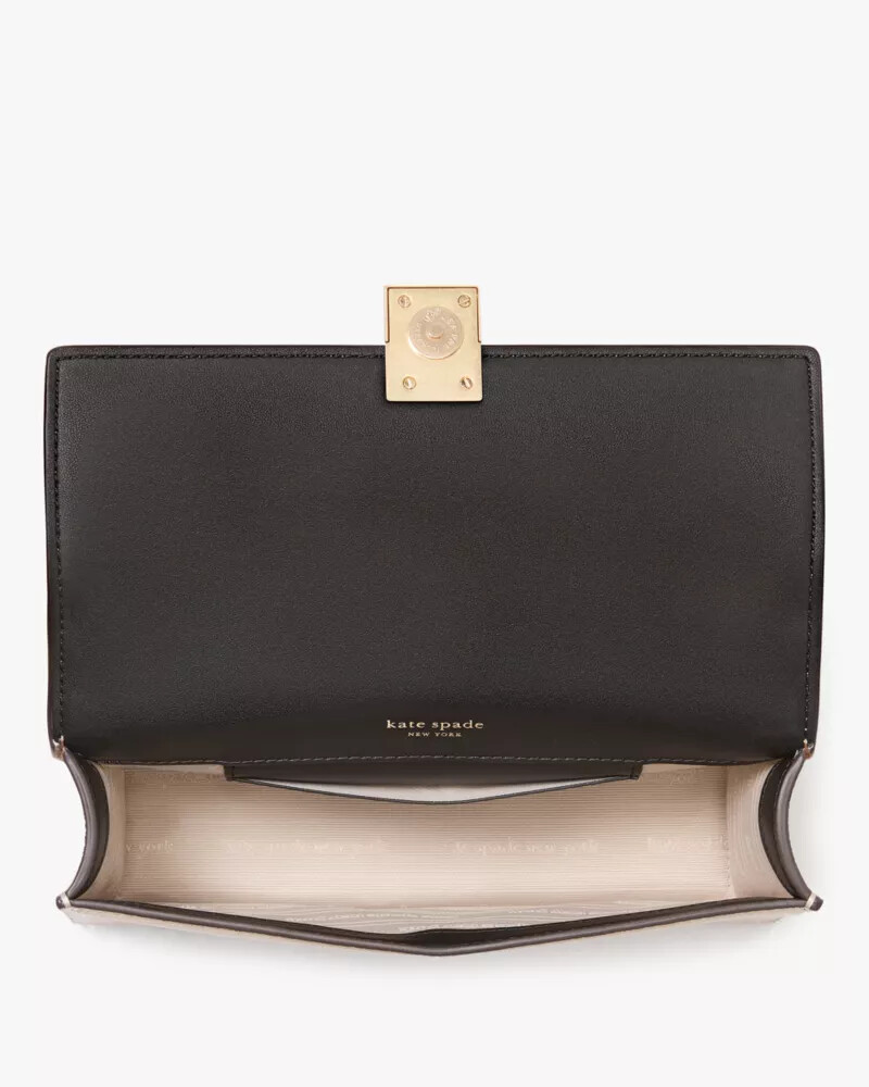 deco colorblocked mini flap chain crossbody milk glass multi