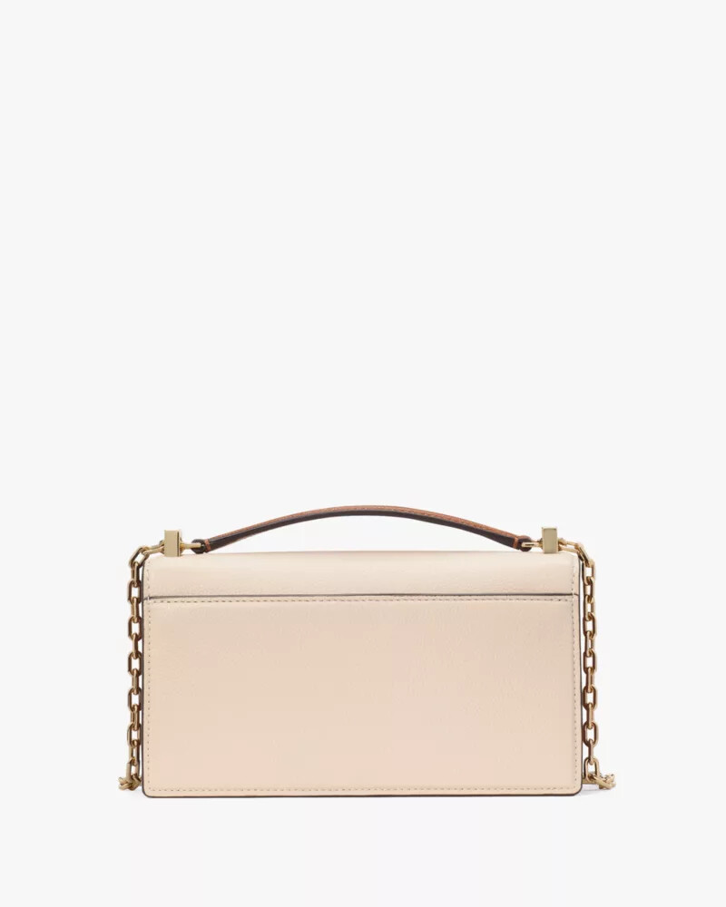 deco colorblocked mini flap chain crossbody milk glass multi
