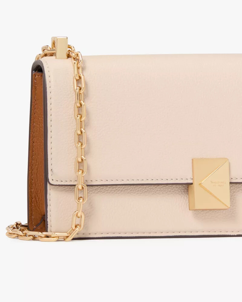 deco colorblocked mini flap chain crossbody milk glass multi