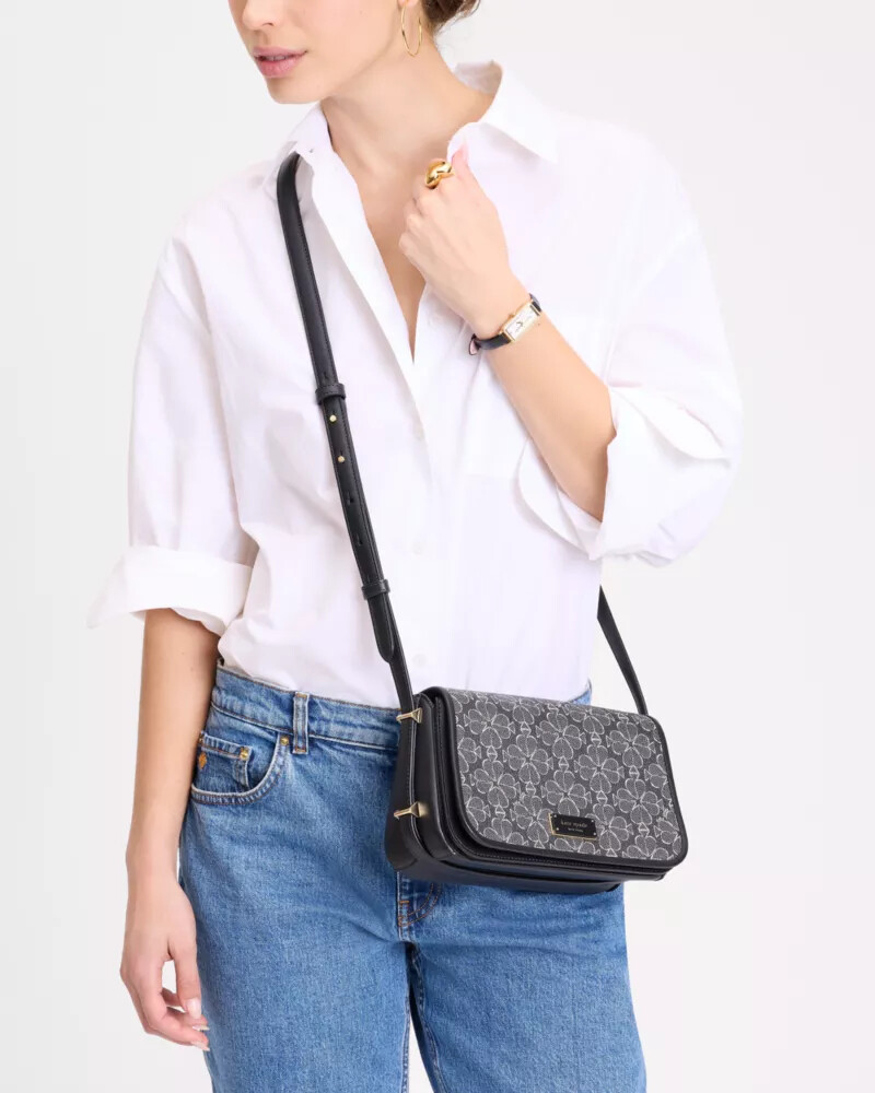 liv spade flower crossbody bag black multi