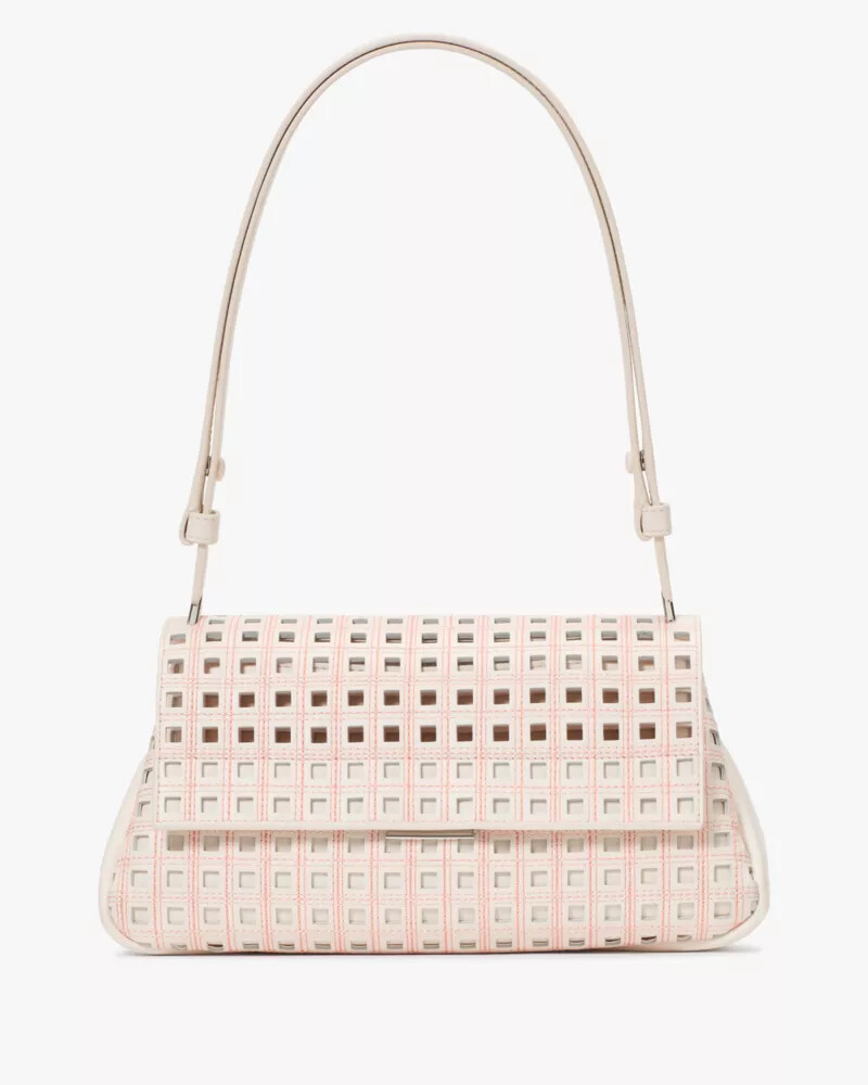 grace perforated convertible shoulder bag cream multi