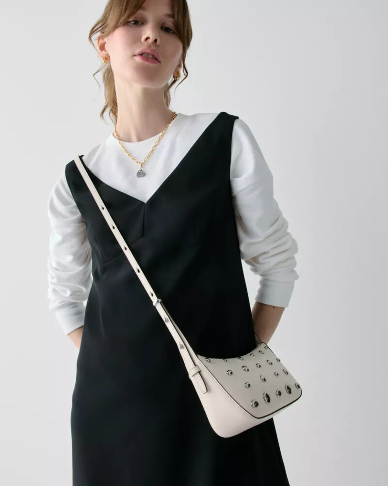 halo studded crossbody cream