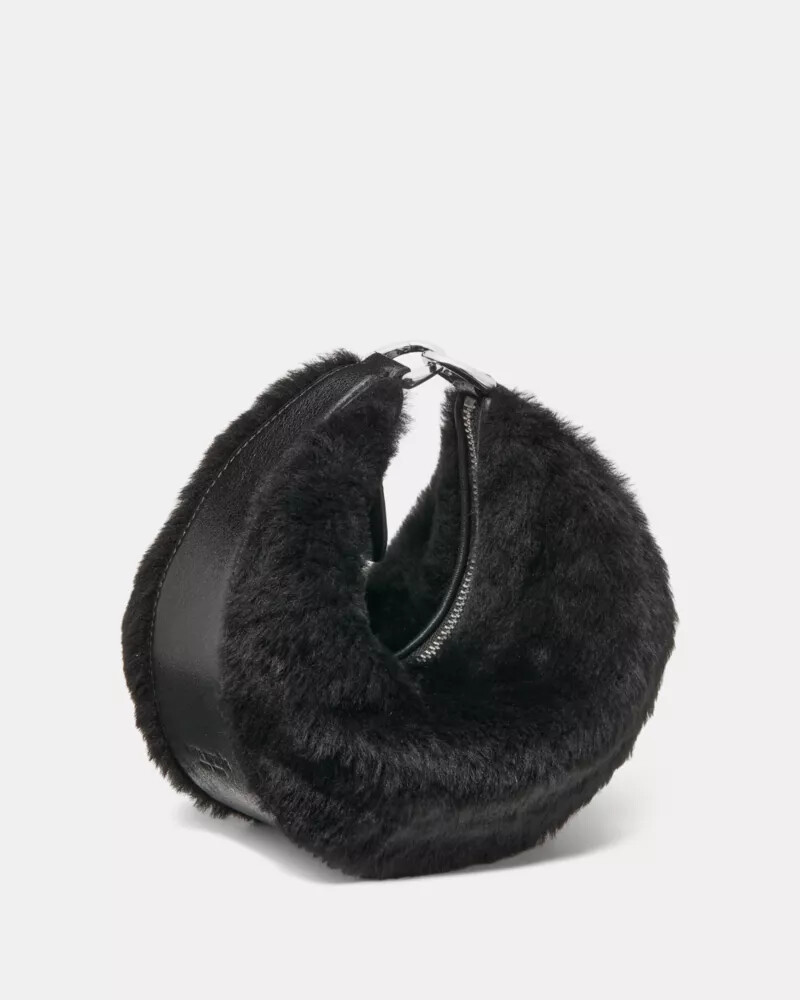 duo shearling bear crossbody bag black multi