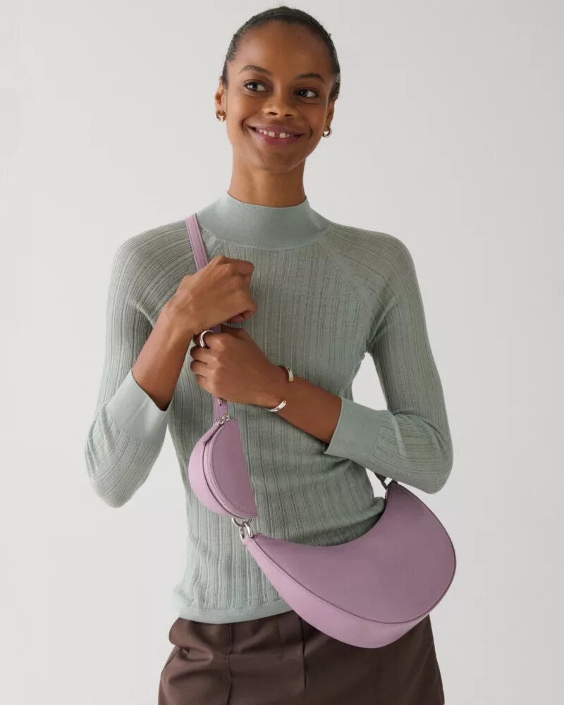duo glazed leather crossbody bag market purple