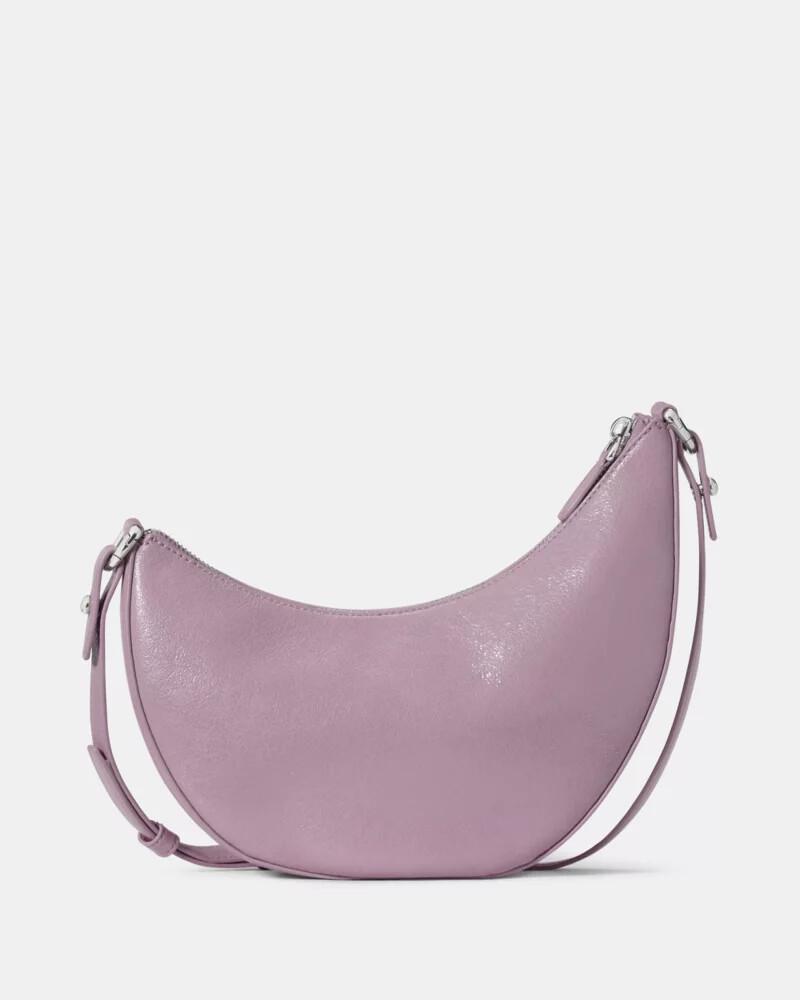 duo glazed leather crossbody bag market purple