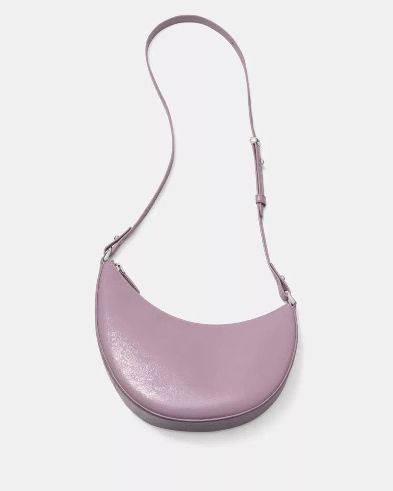 duo glazed leather crossbody bag market purple