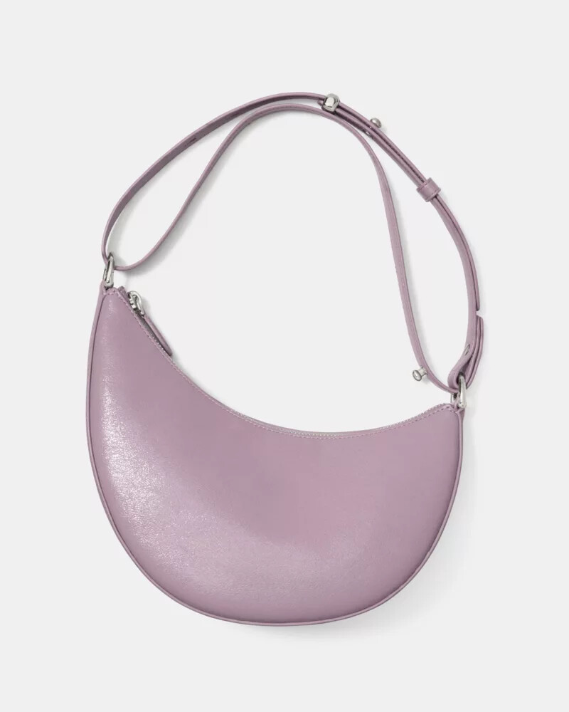 duo glazed leather crossbody bag market purple