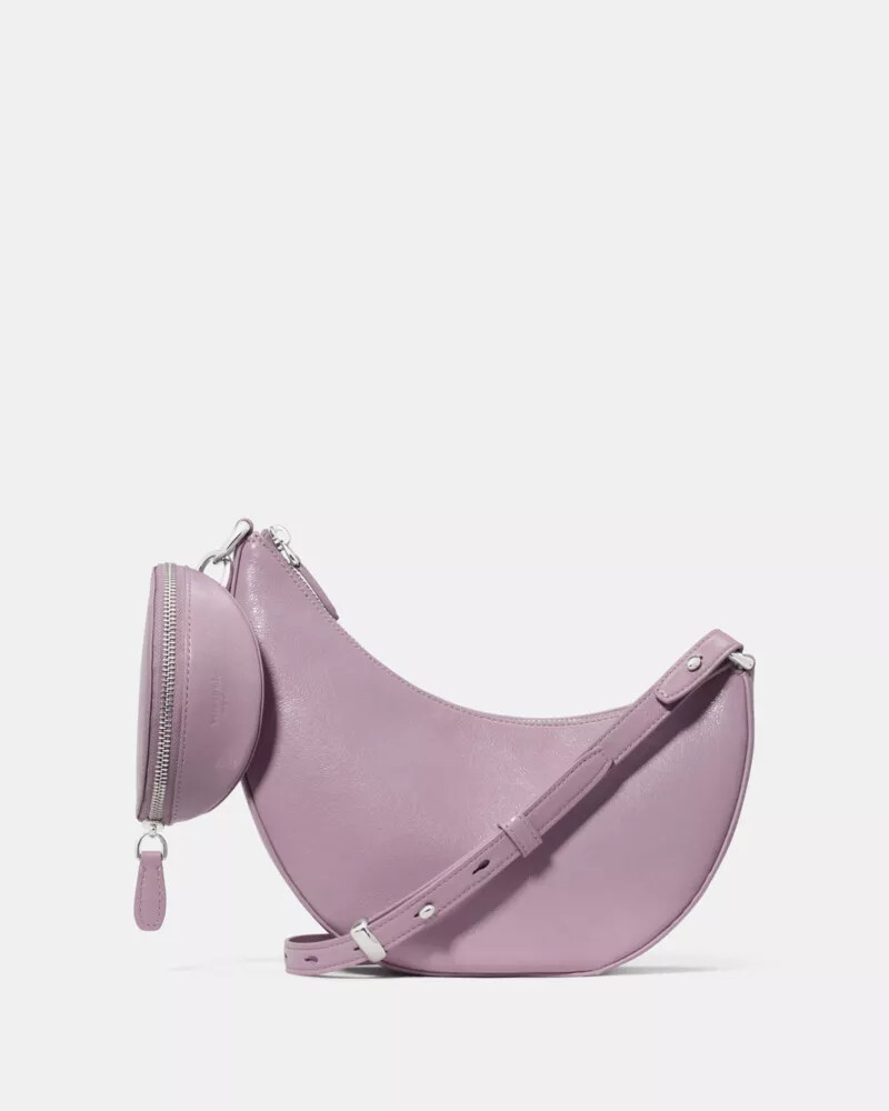 duo glazed leather crossbody bag market purple