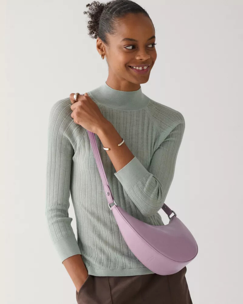 duo glazed leather crossbody bag market purple