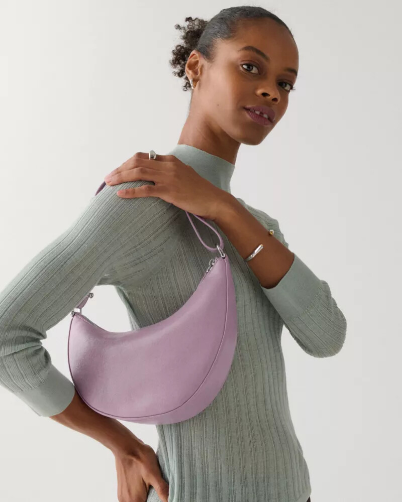 duo glazed leather crossbody bag market purple