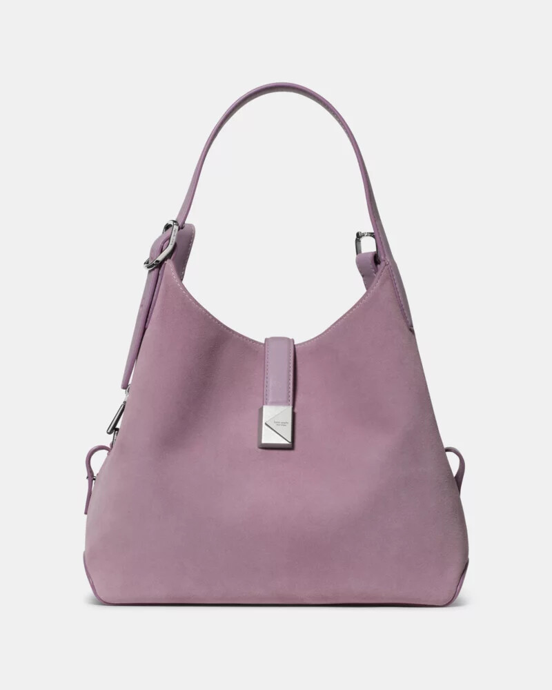 deco suede crossbody tote bag market purple multi