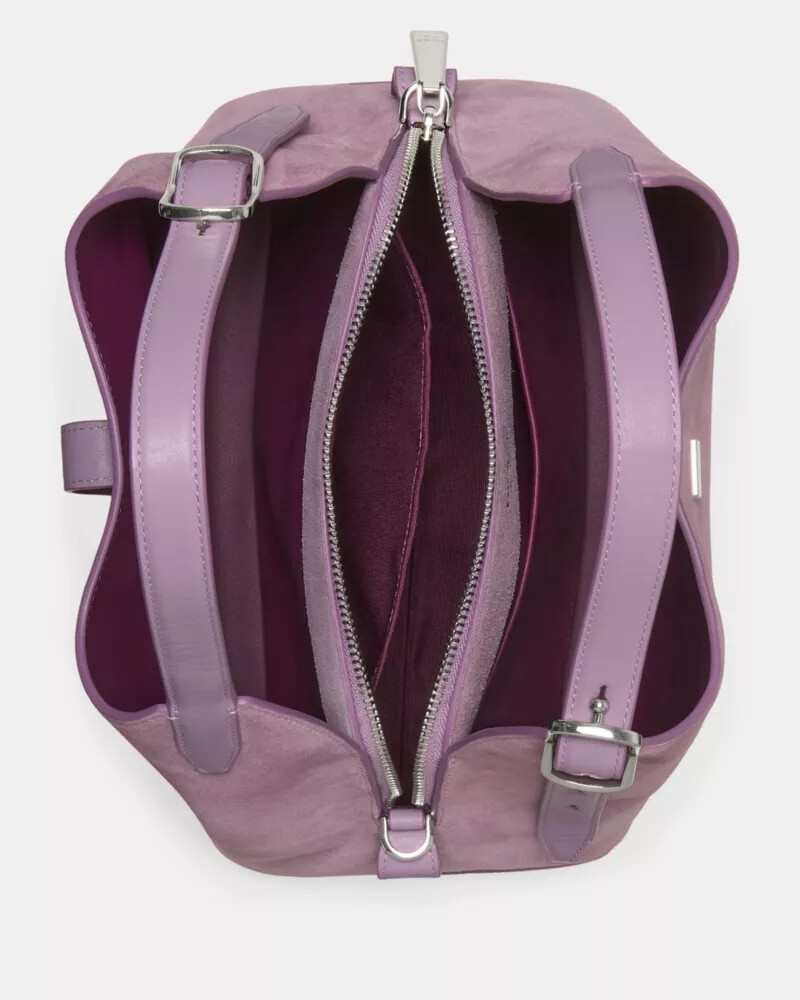 deco suede crossbody tote bag market purple multi