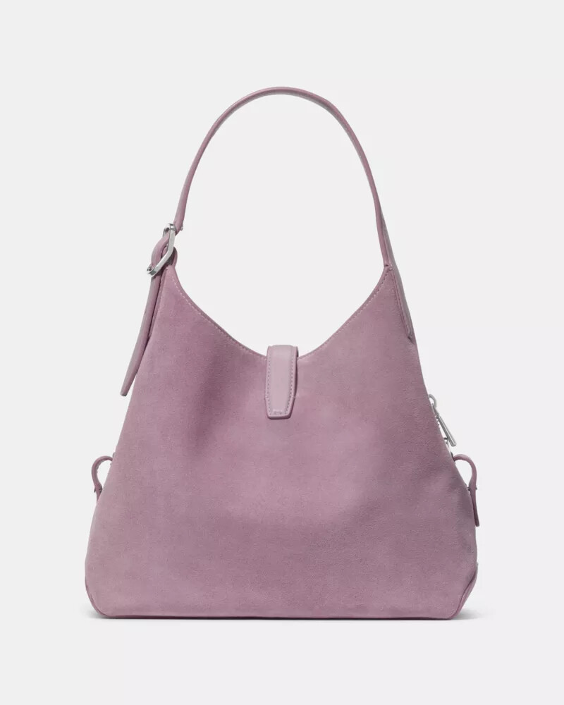 deco suede crossbody tote bag market purple multi