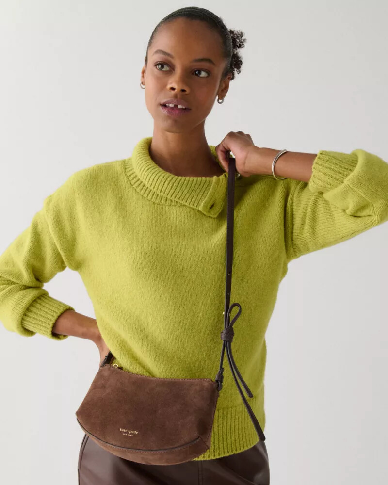 loop suede crossbody hot fudge multi