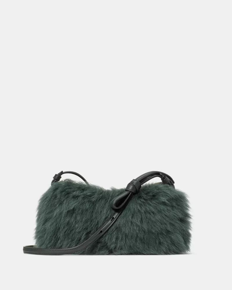 loop shearling crossbody deep evergreen