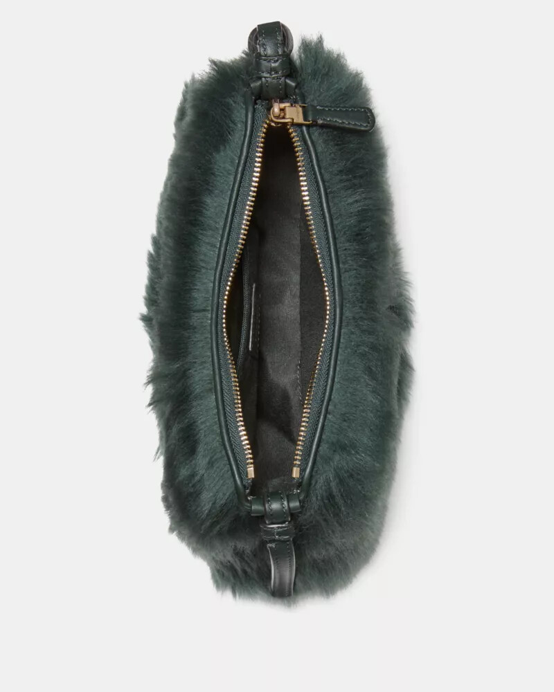 loop shearling crossbody deep evergreen