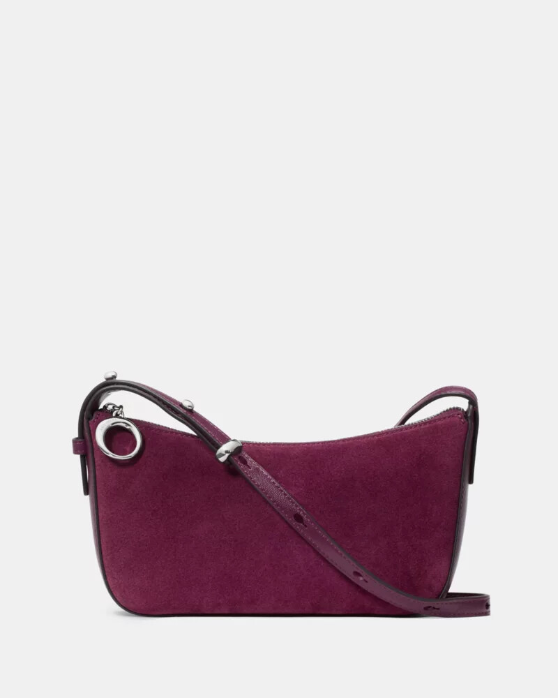 halo suede crossbody purple agate