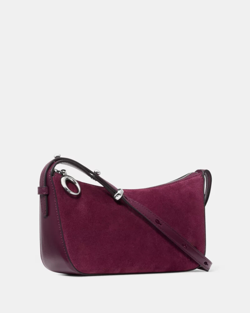 halo suede crossbody purple agate