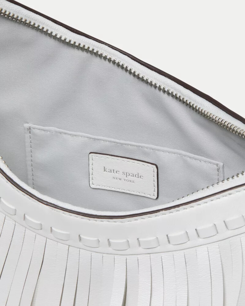 duo fringe crossbody bag true white