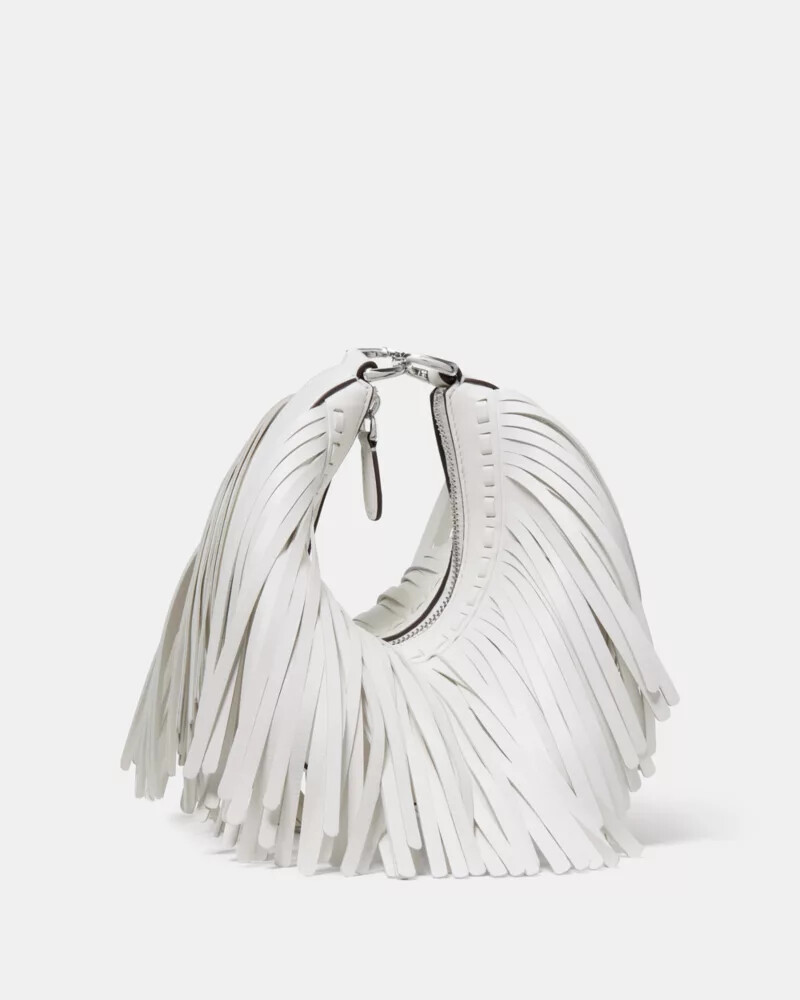 duo fringe crossbody bag true white