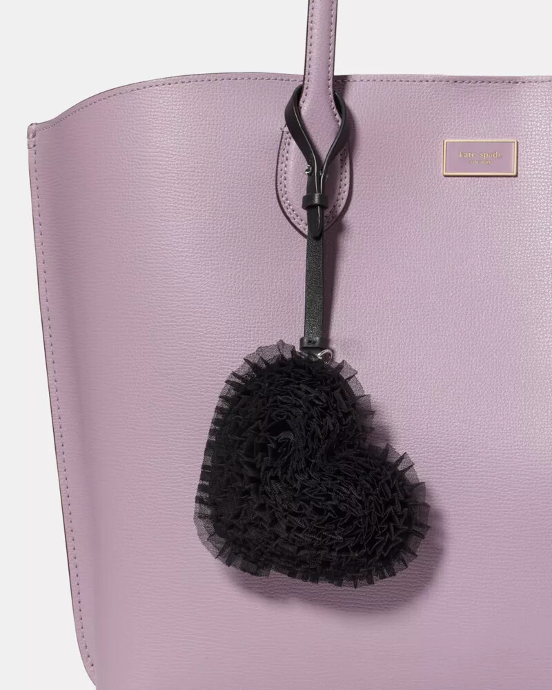 charmed tulle heart bag charm black