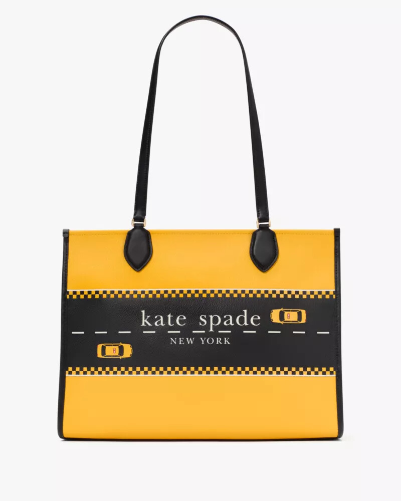 manhattan taxi large market tote yellow multi