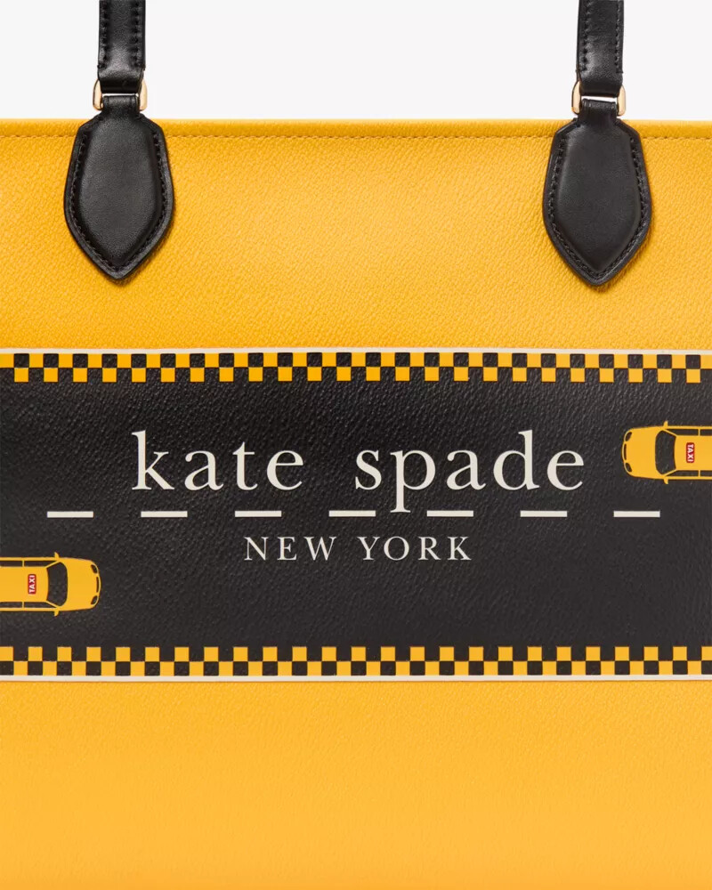 manhattan taxi large market tote yellow multi