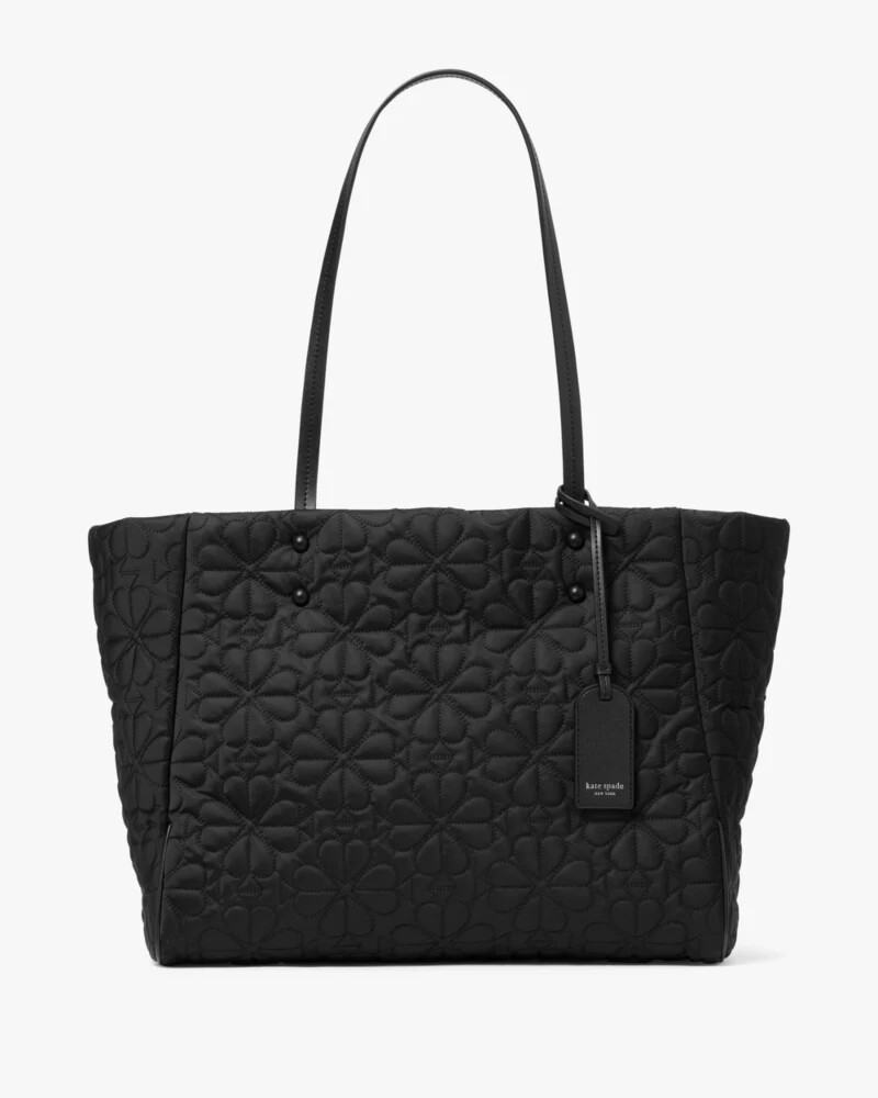 tilly quilted medium tote bag black