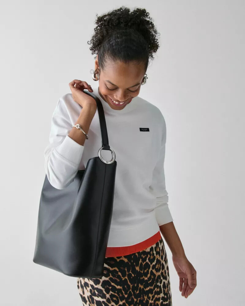 halo large bucket bag black