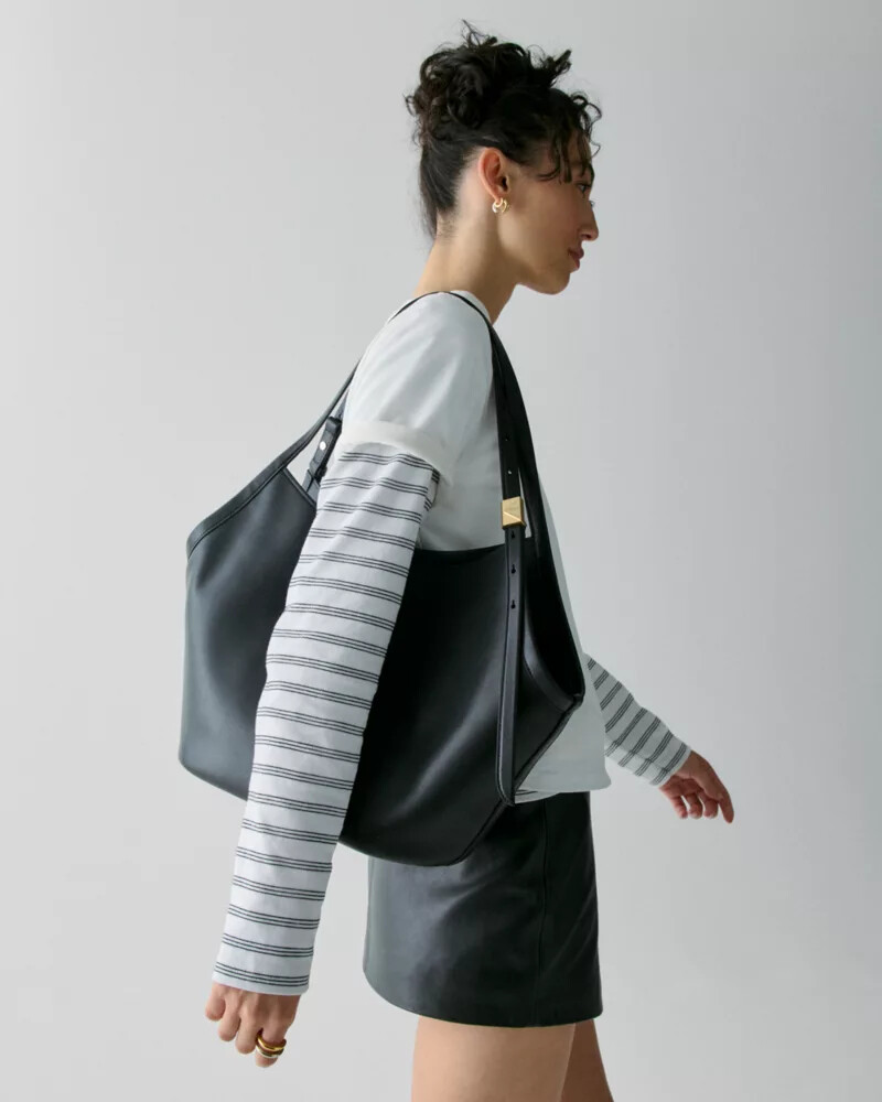 deco tulip tote bag black