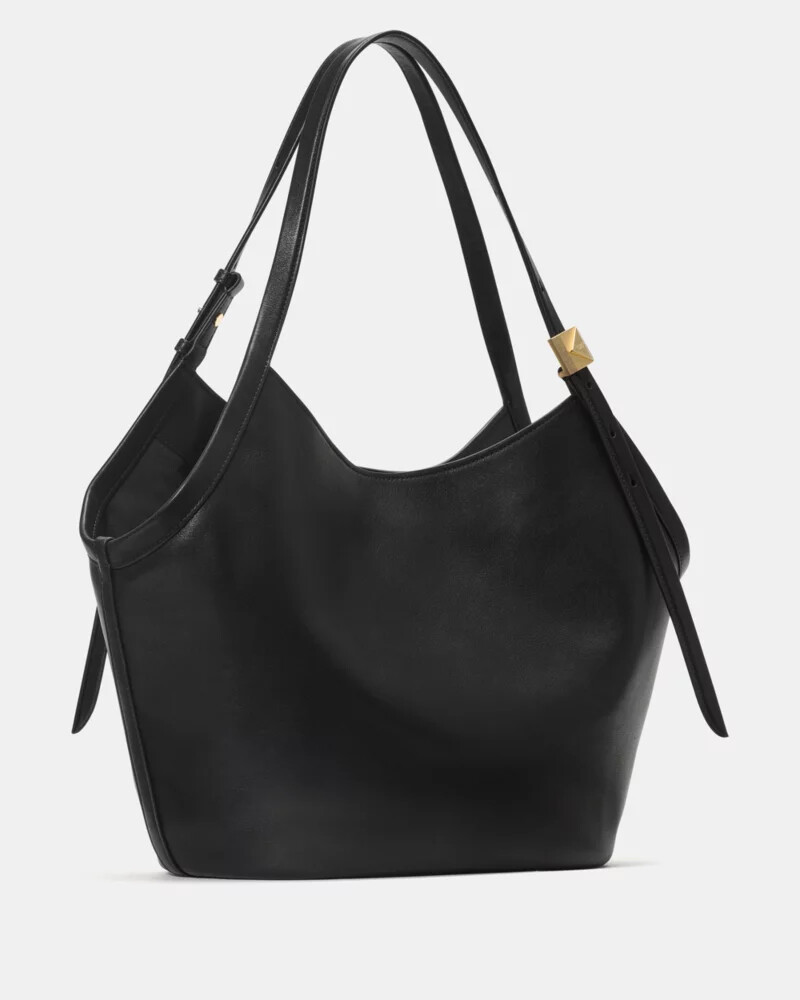 deco tulip tote bag black