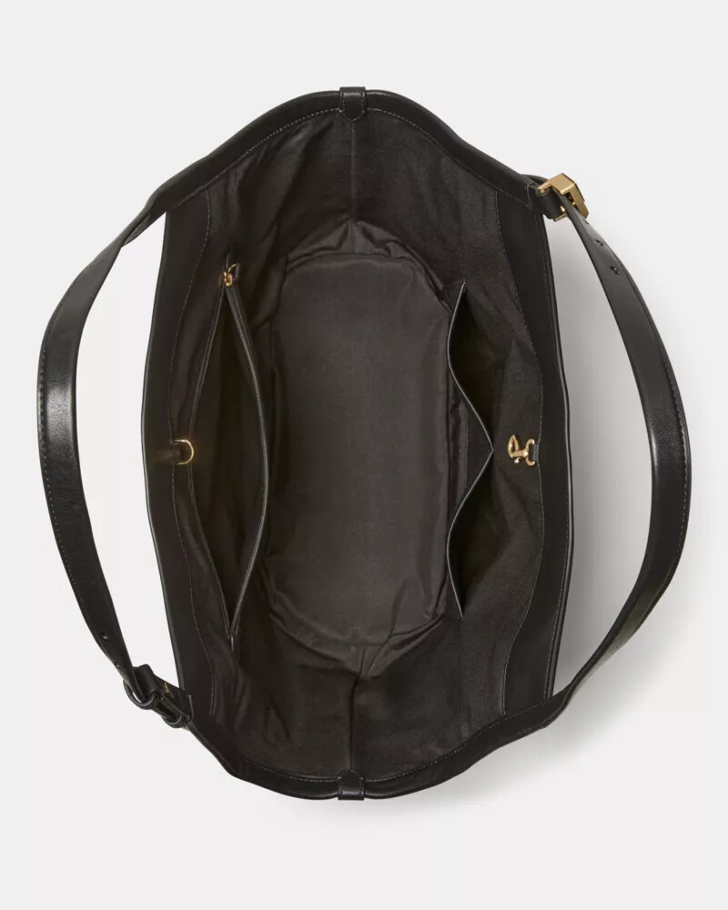 deco tulip tote bag black