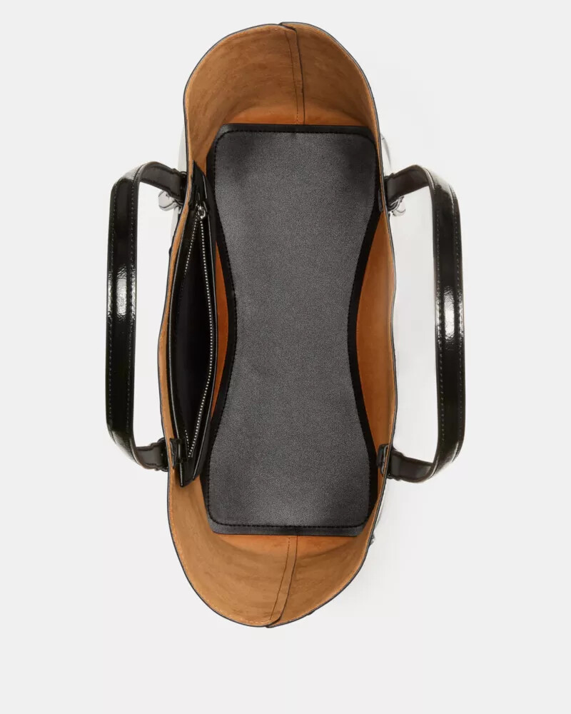 do it all patent tote bag black