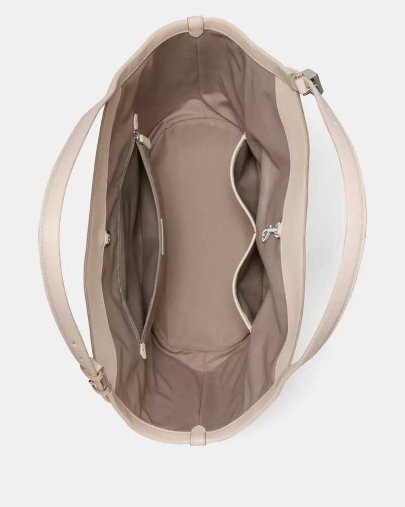 deco snake embossed tulip tote bag neutral multi