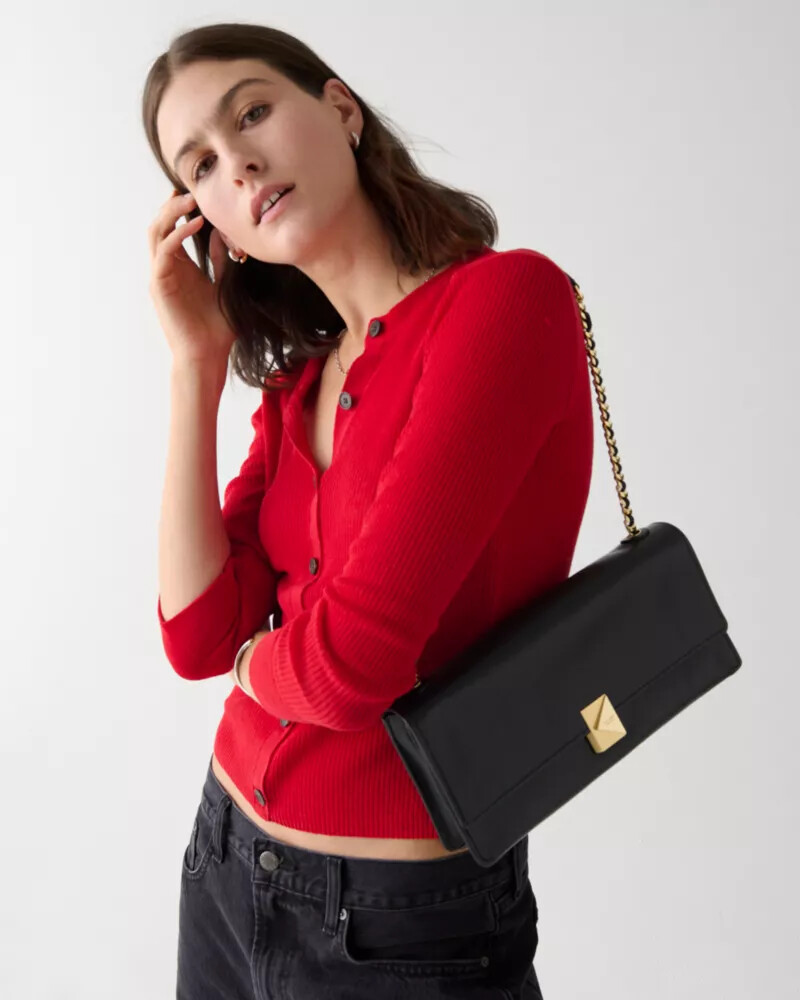deco soft shoulder bag black