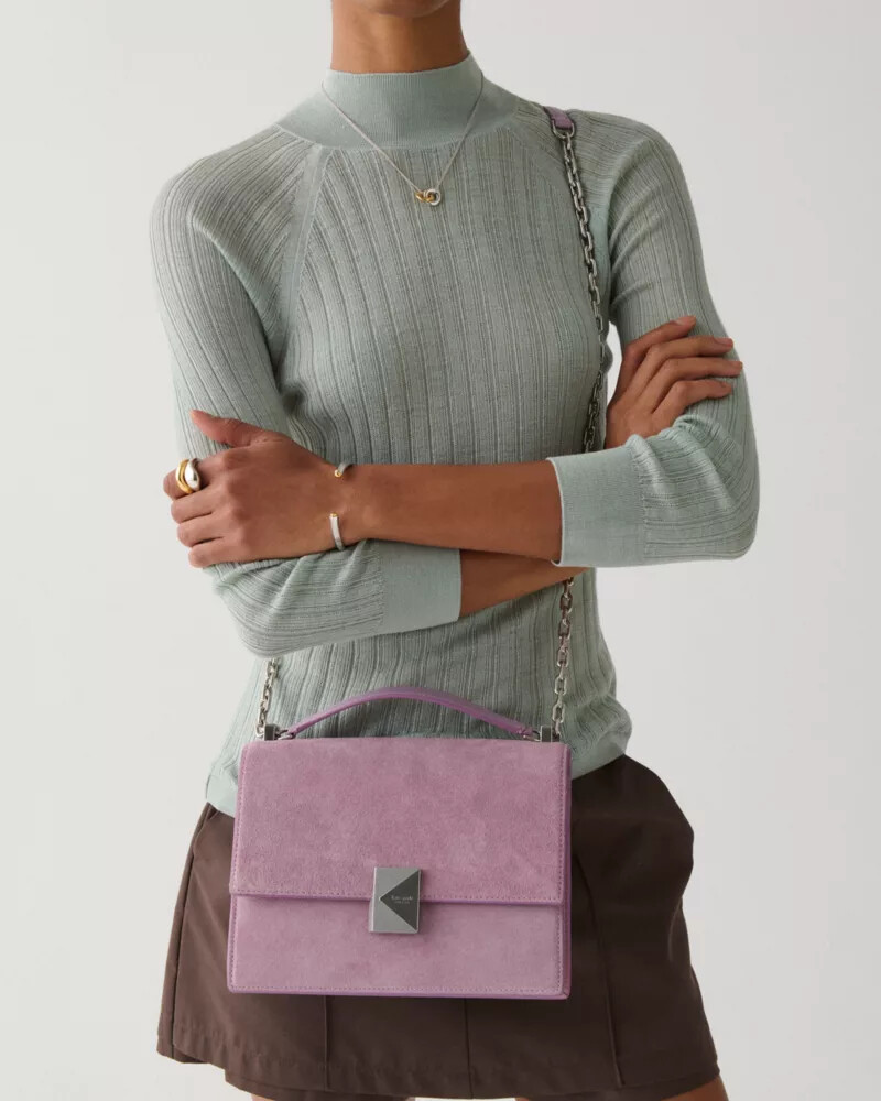 deco suede chain shoulder bag market purple