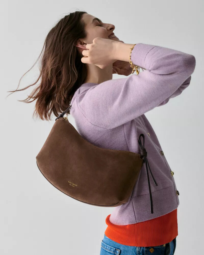 loop suede shoulder bag hot fudge multi
