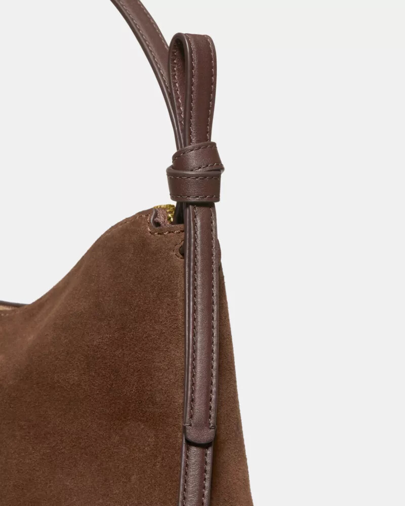 loop suede shoulder bag hot fudge multi
