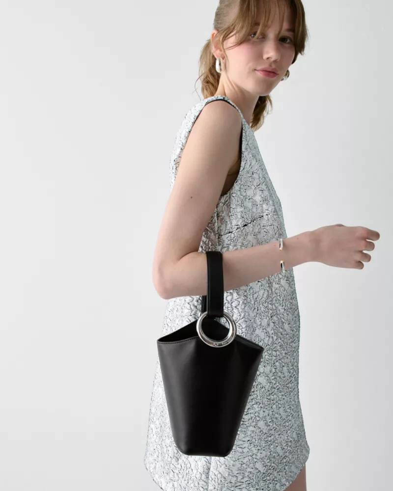 halo mini bucket bag black