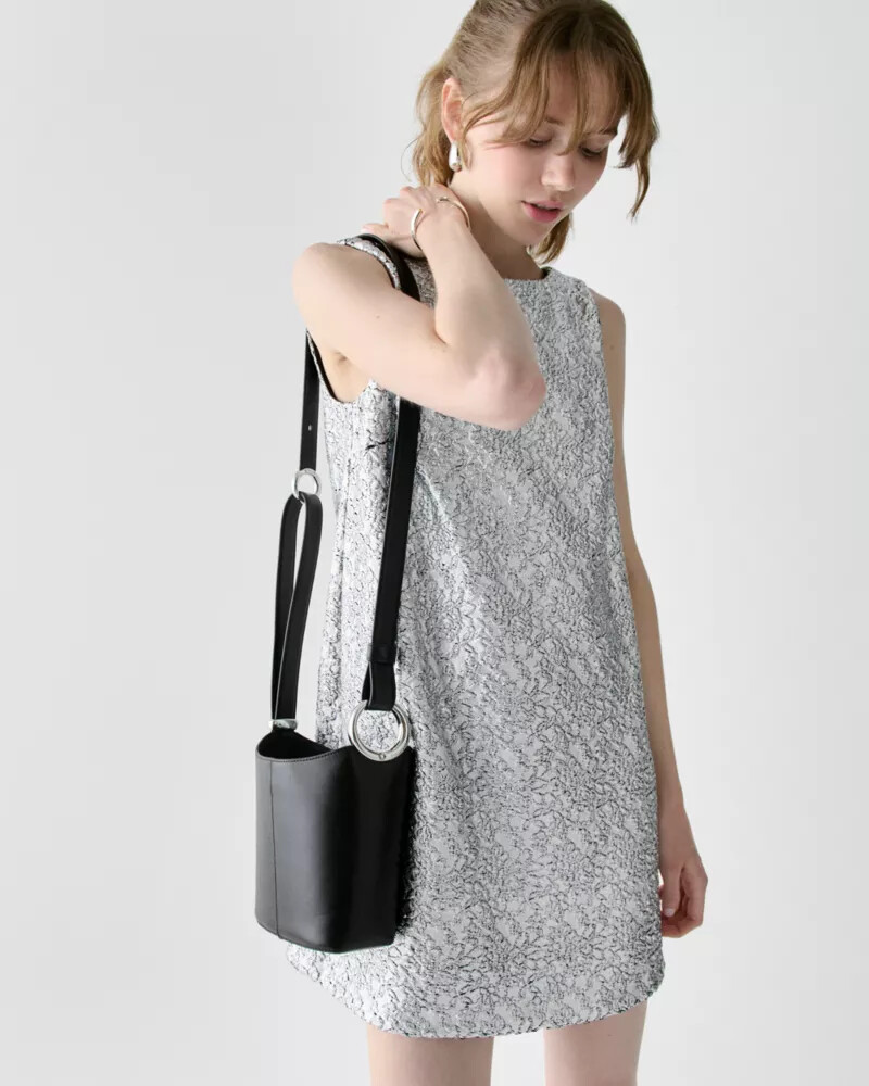 halo mini bucket bag black