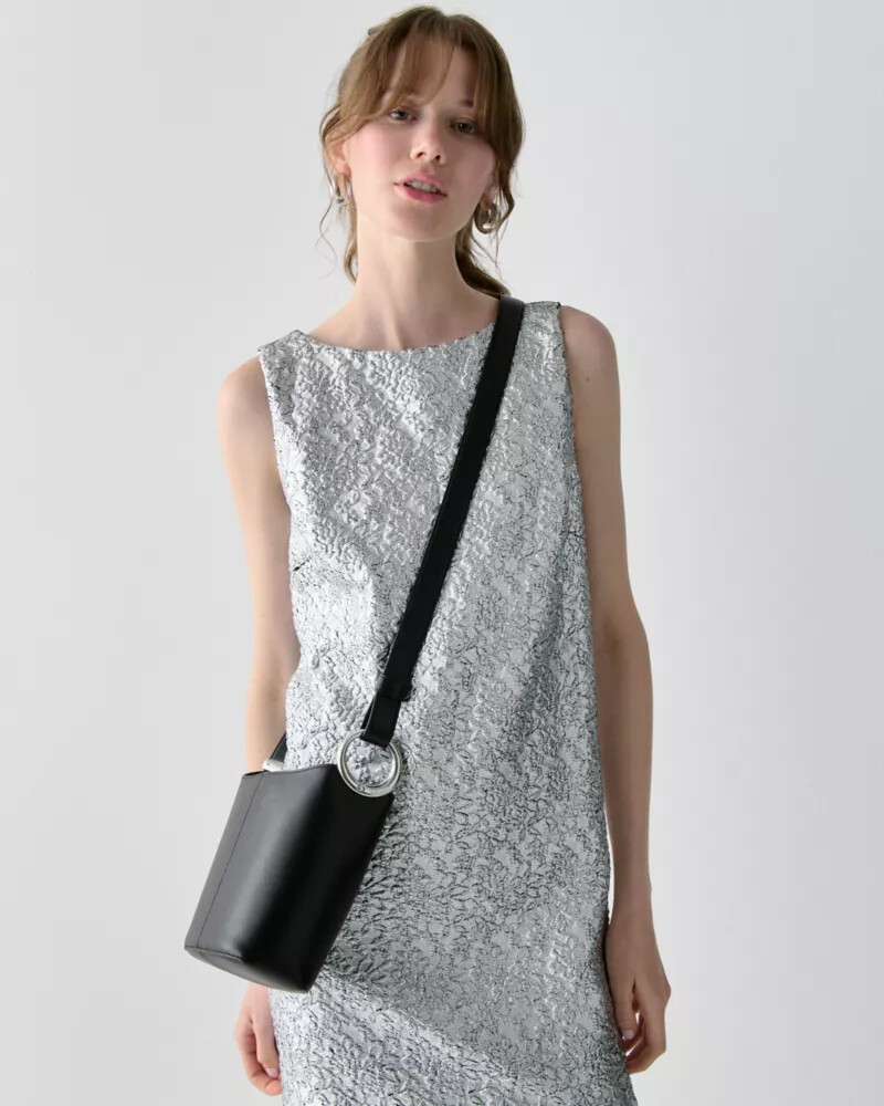 halo mini bucket bag black
