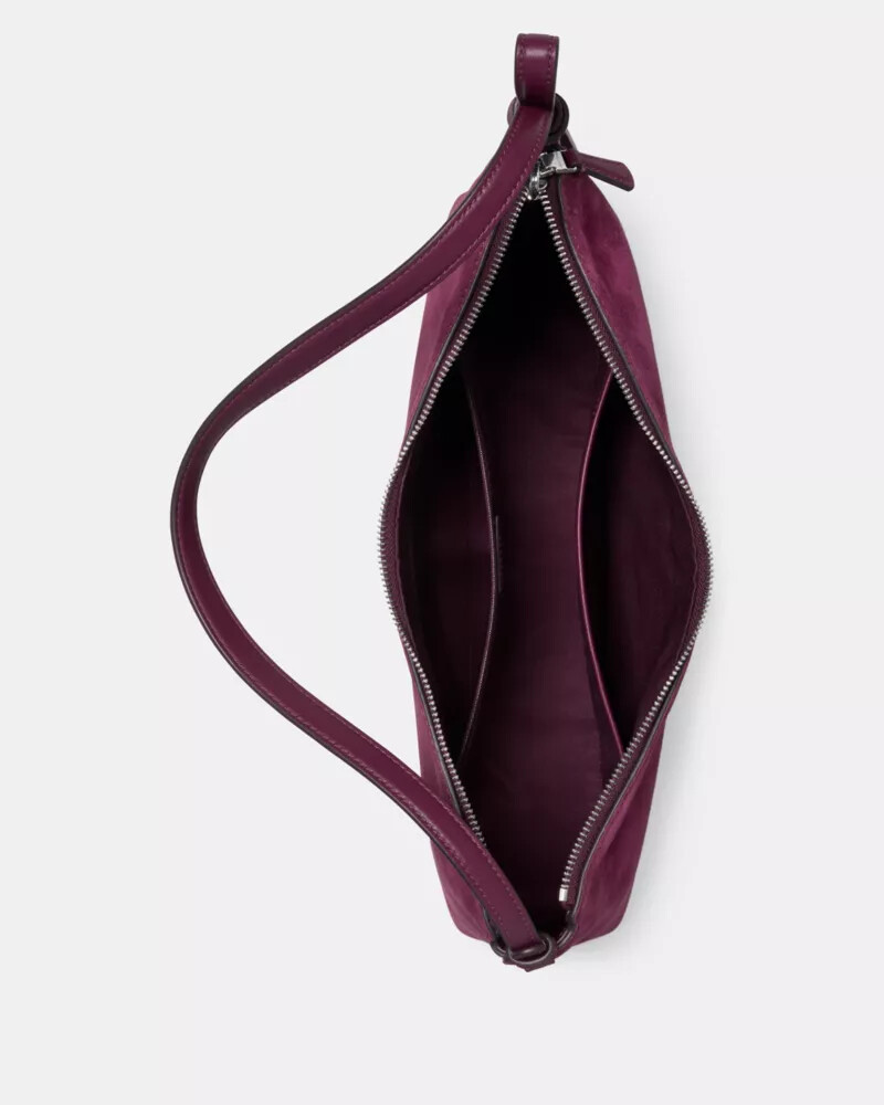 loop suede large shoulder bag purple agate