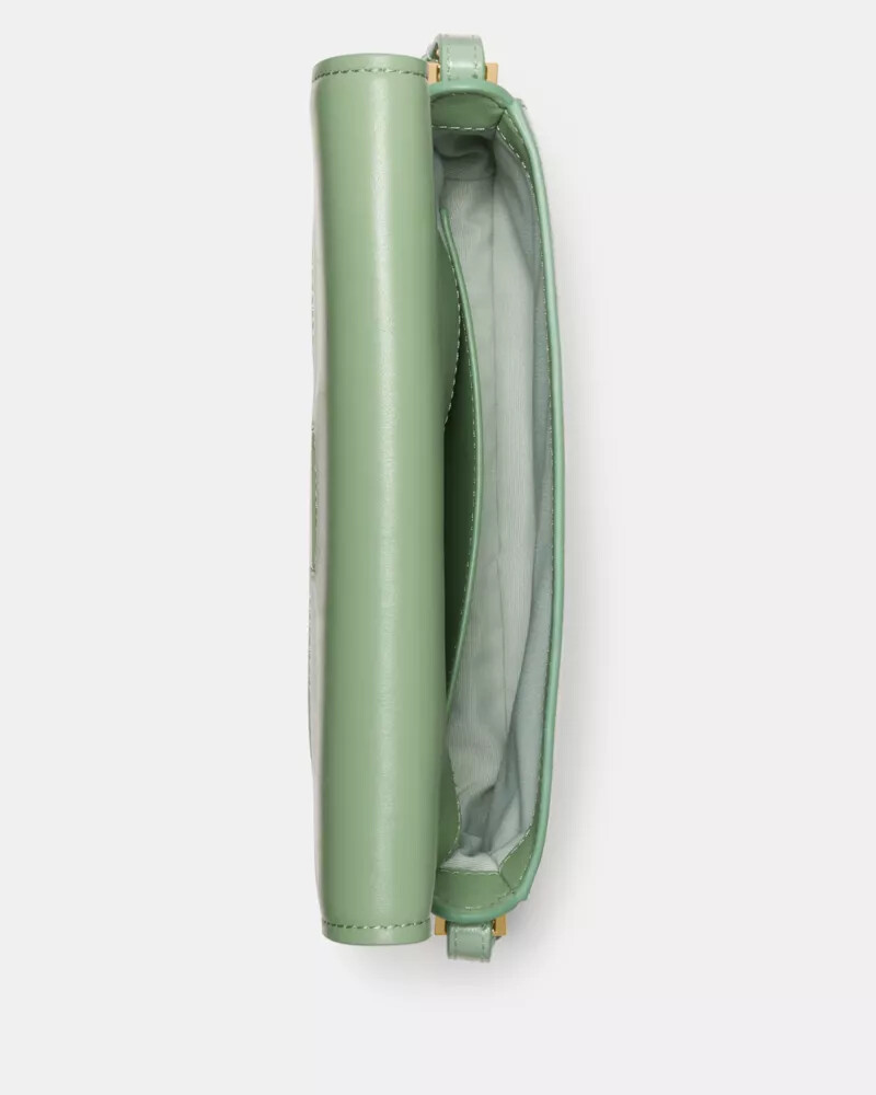 liv crinkle patent shoulder bag crisp sage