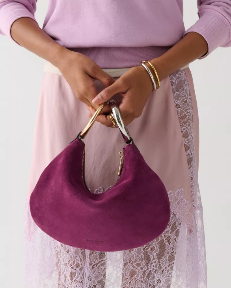 the suede bangle bag purple agate