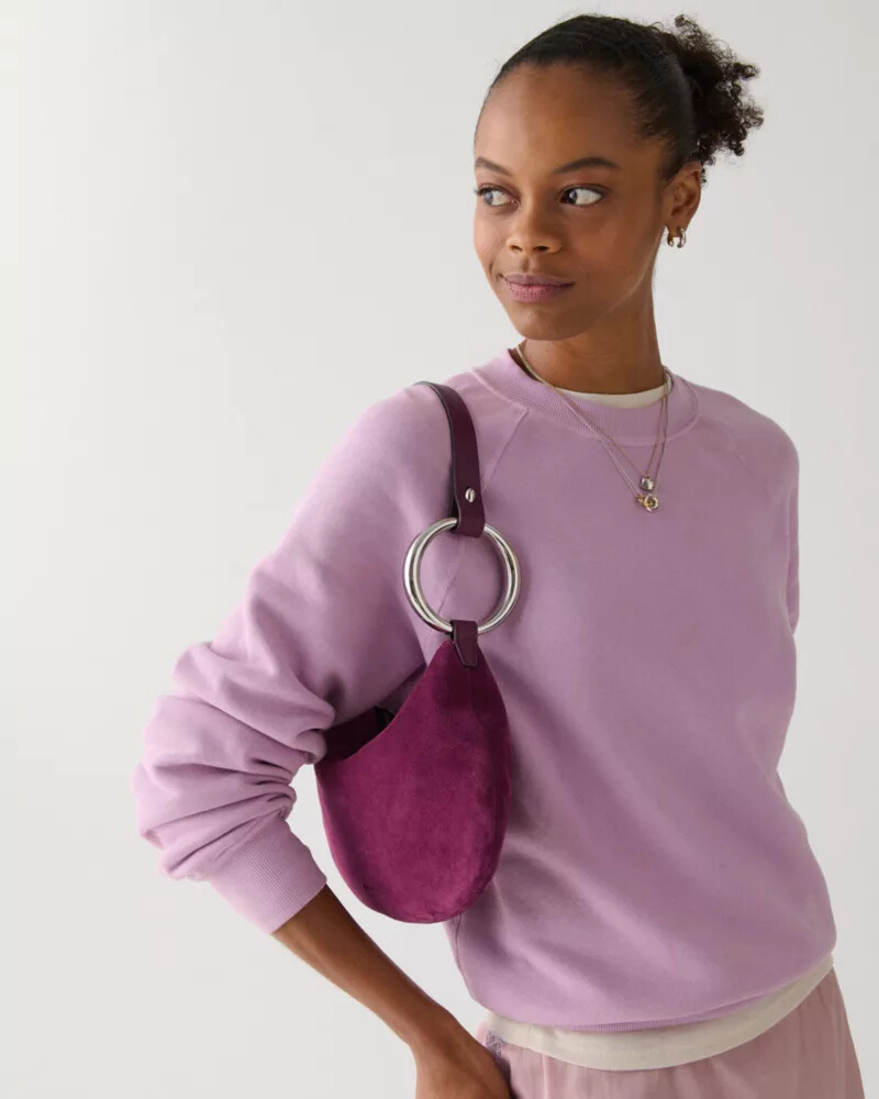 the suede bangle bag purple agate
