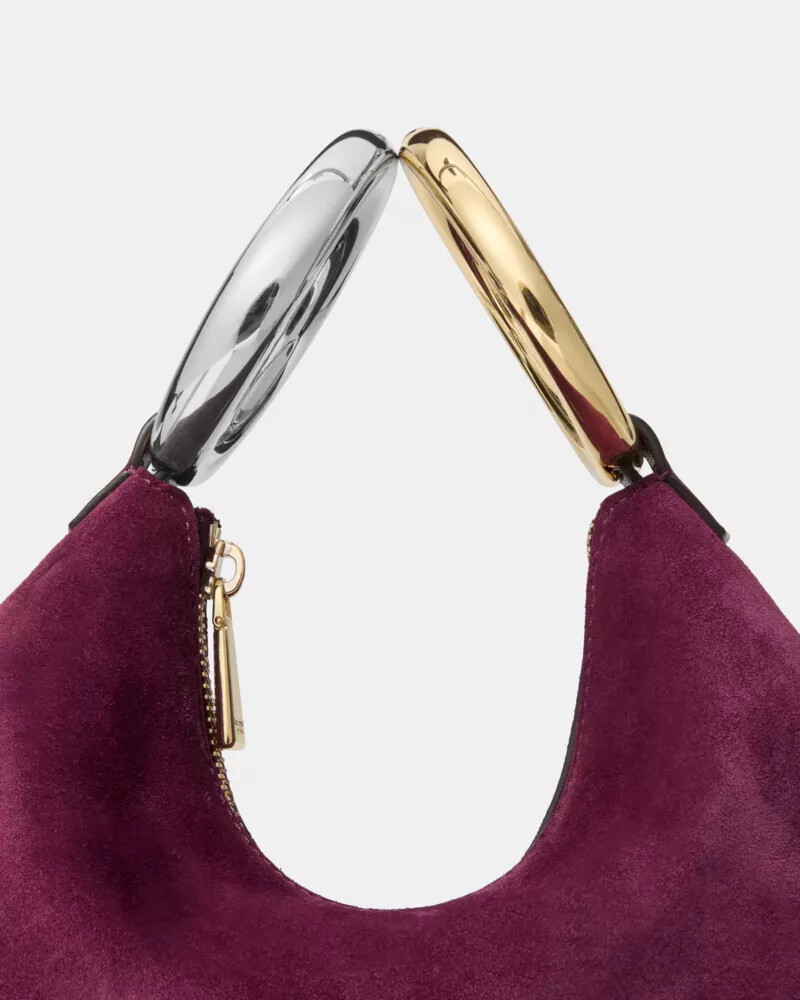 the suede bangle bag purple agate