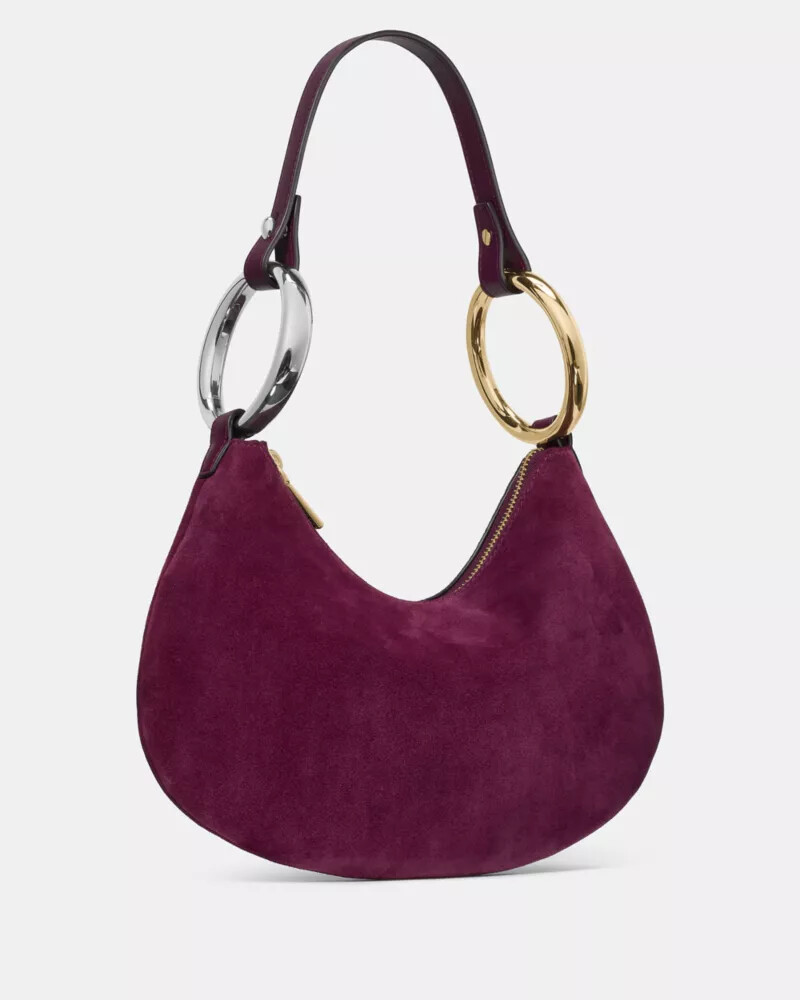 the suede bangle bag purple agate