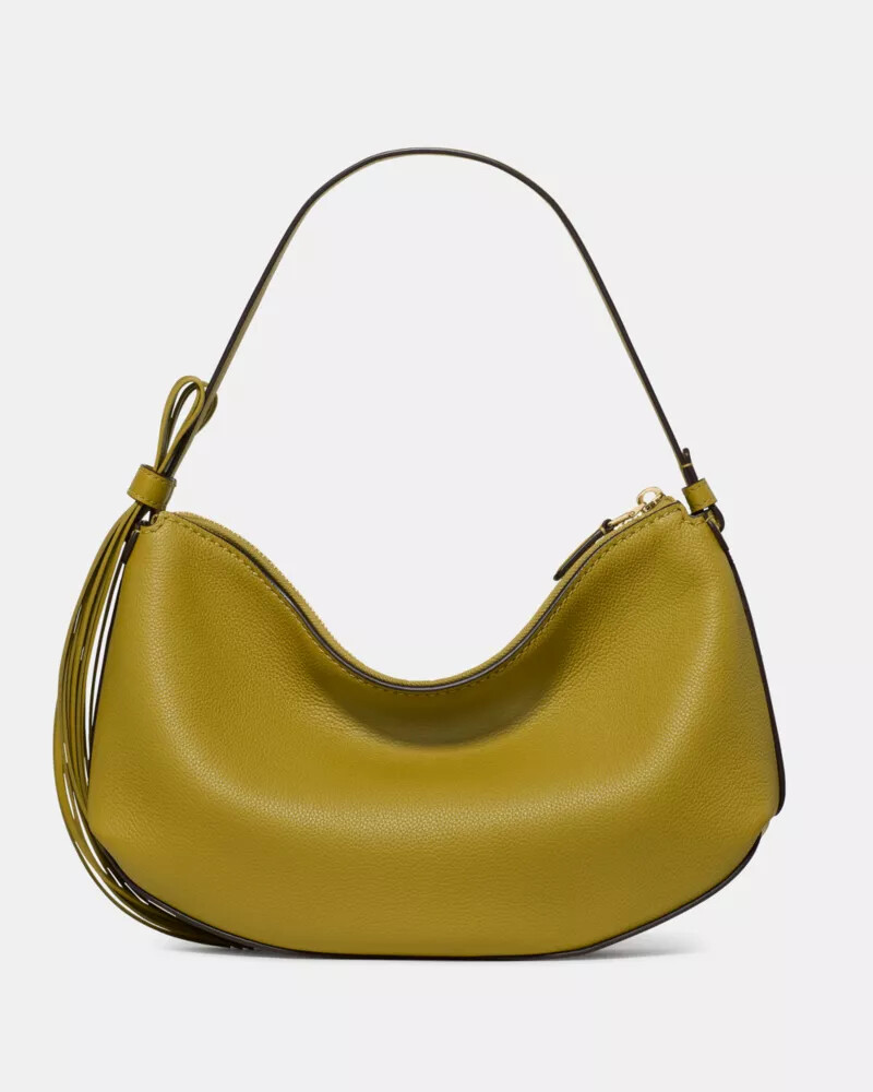 loop fringe strap shoulder bag laurel leaf