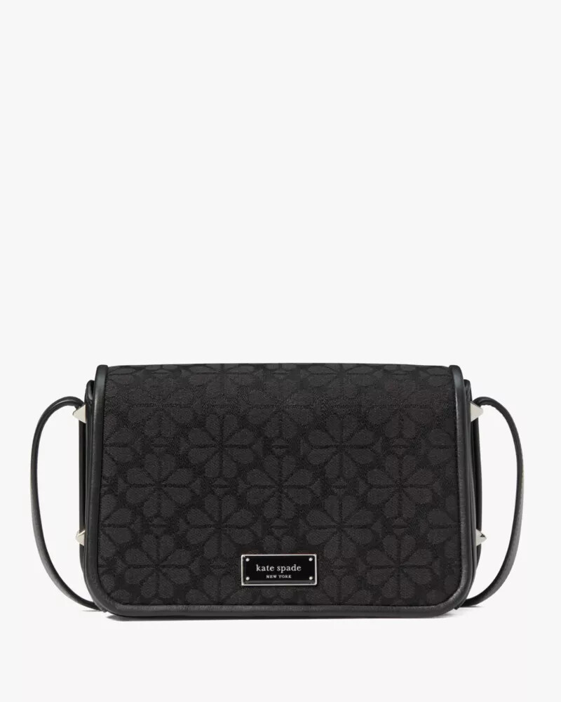 liv spade flower jacquard crossbody bag black multi